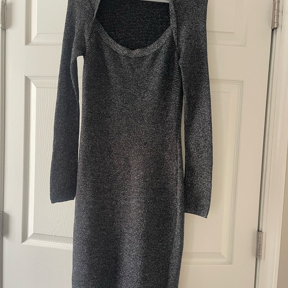 Express Gray Long Sleeve Dress